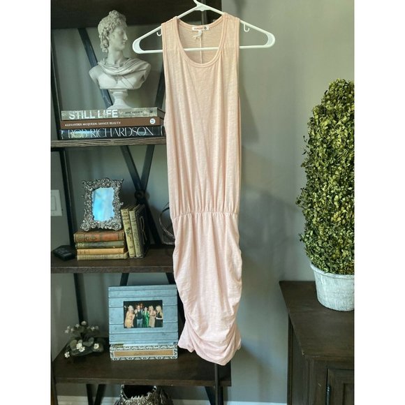 NEW Sundry Pink Nude Ruched Racerback Tank Dress S - Picture 5 of 10